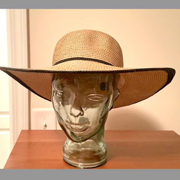 Charter Club Accessories - Charter Club Beige  Summer Hat -  wide Panama-style brim,  polyester blend -NWOT
